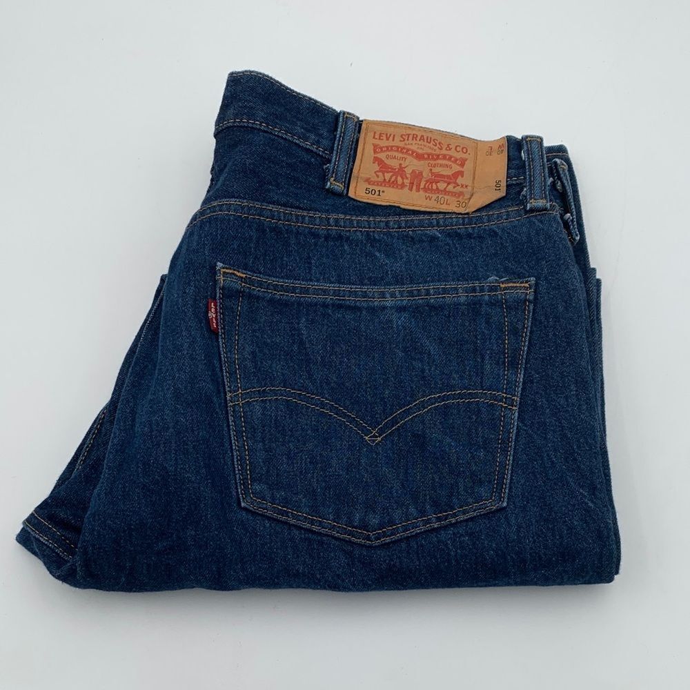 Levi’s 501 Original Fit Jeans Men’s 40x30 Dark Wash Button Fly Classic Straight